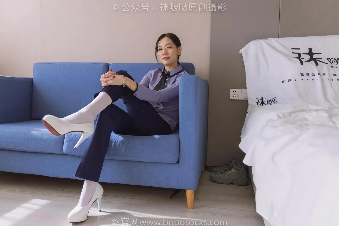 [BoBoSocks袜啵啵]NO.178 小甜豆-高跟鞋、厚白丝、ol风裤里丝 [140P]插图9